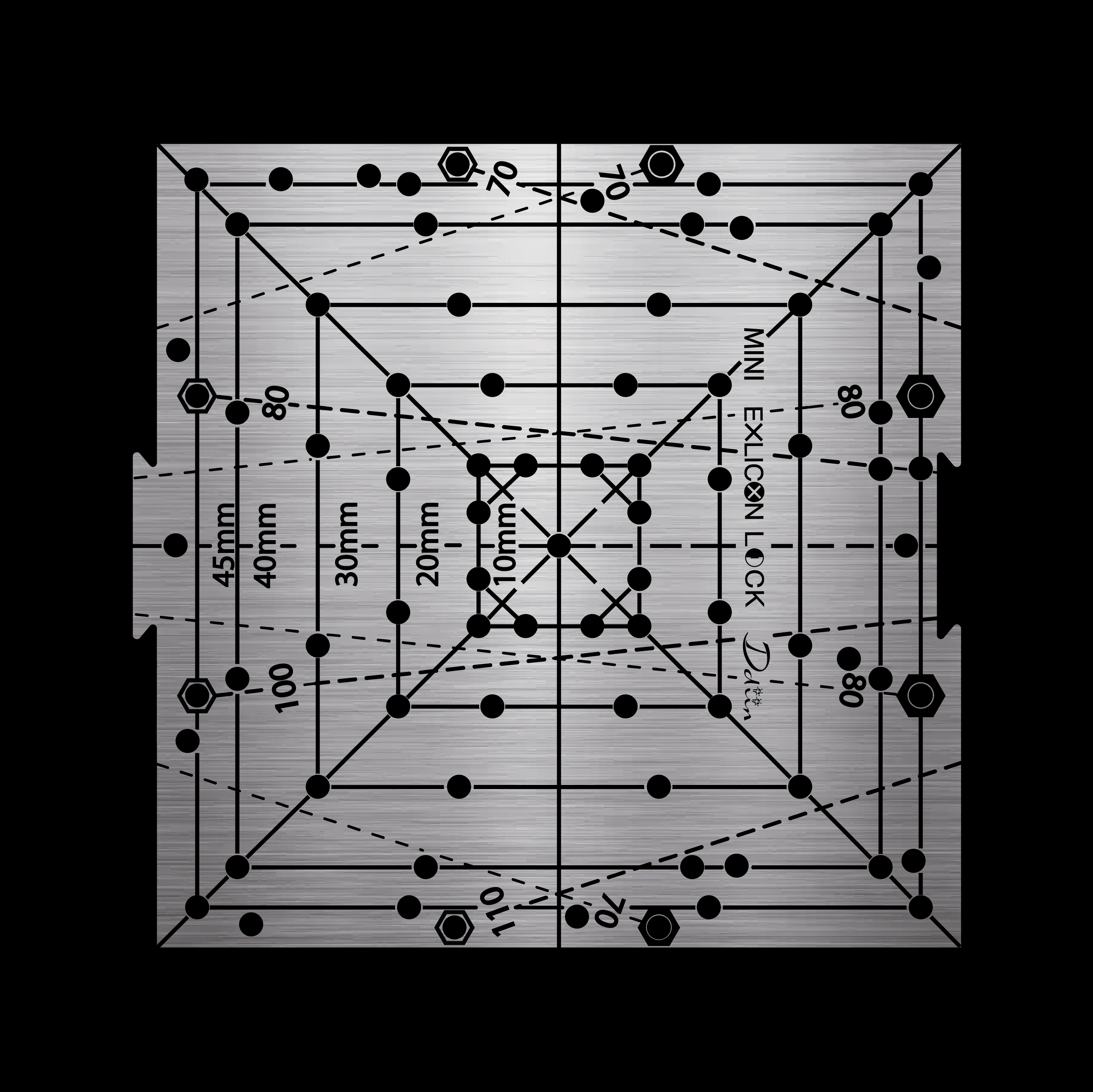 Exlicon Lock Stainless Steel Tool Mini Square Disc
