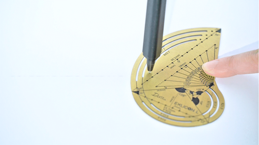 Exlicon L Brass- Precision Golden Ratio Tool Set for Art and Geometry