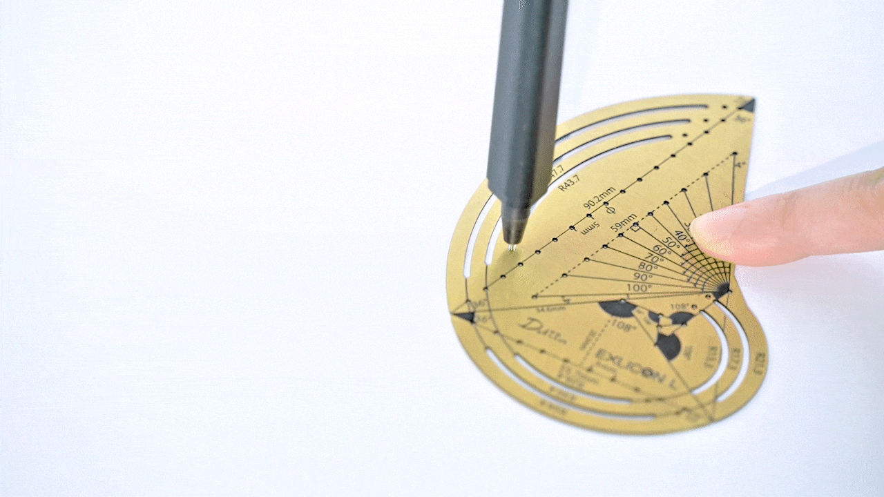 Exlicon L Brass- Precision Golden Ratio Tool Set for Art and Geometry