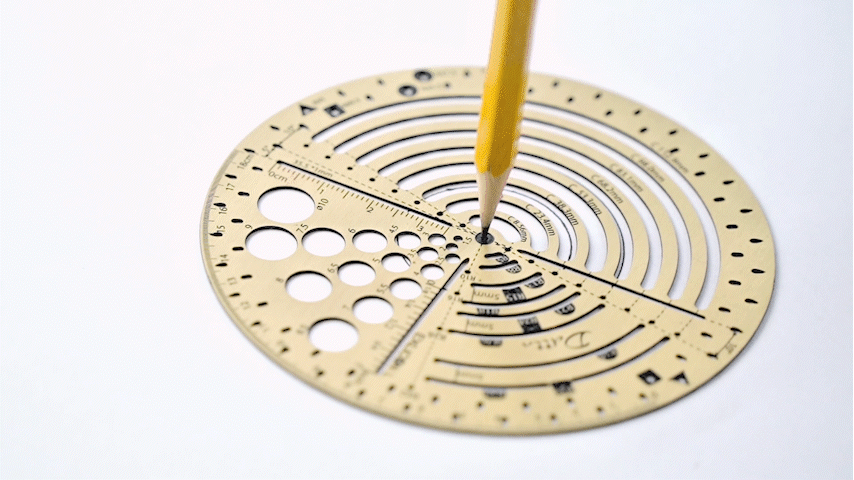 Exlicon L Brass- Precision Golden Ratio Tool Set for Art and Geometry