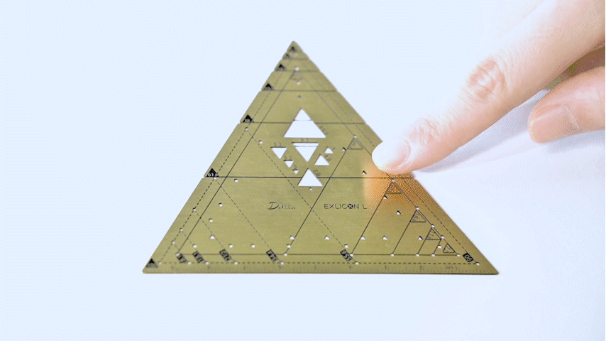 Exlicon L Brass- Precision Golden Ratio Tool Set for Art and Geometry