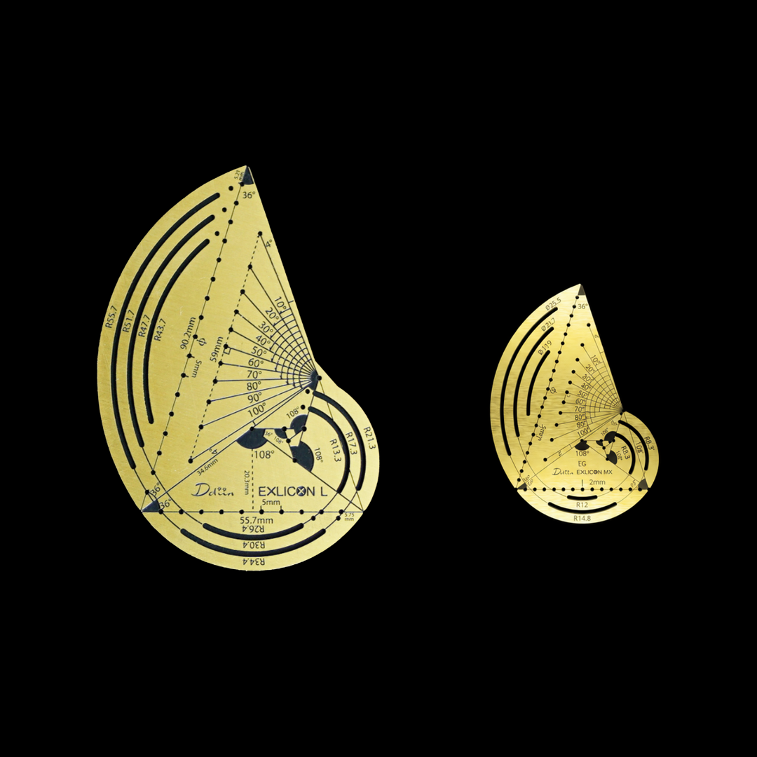 Exlicon L - TG Tool & Mini TG Brass Stencil kit for Golden Ratio Art