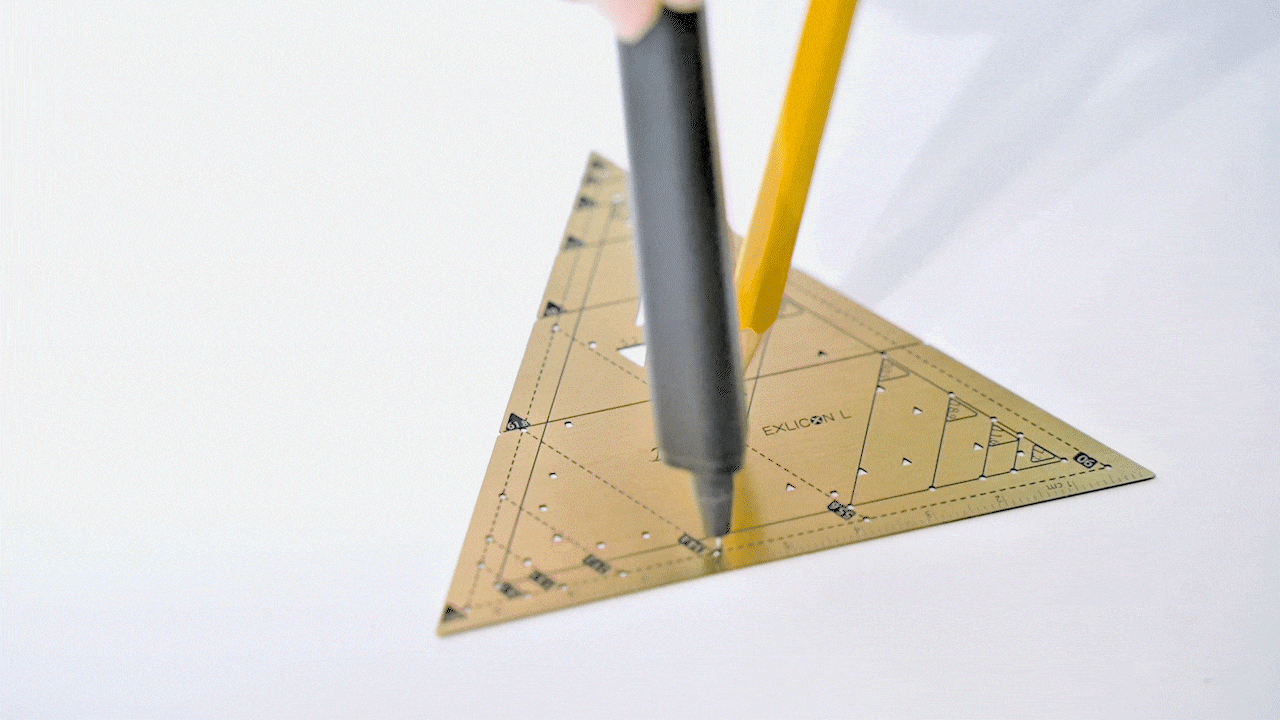 Exlicon L Brass- Precision Golden Ratio Tool Set for Art and Geometry