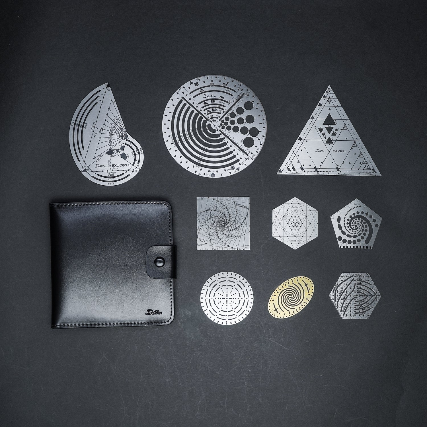 Exlicon L Stainless Steel with Small Disc Set and Leather Pouch bundle