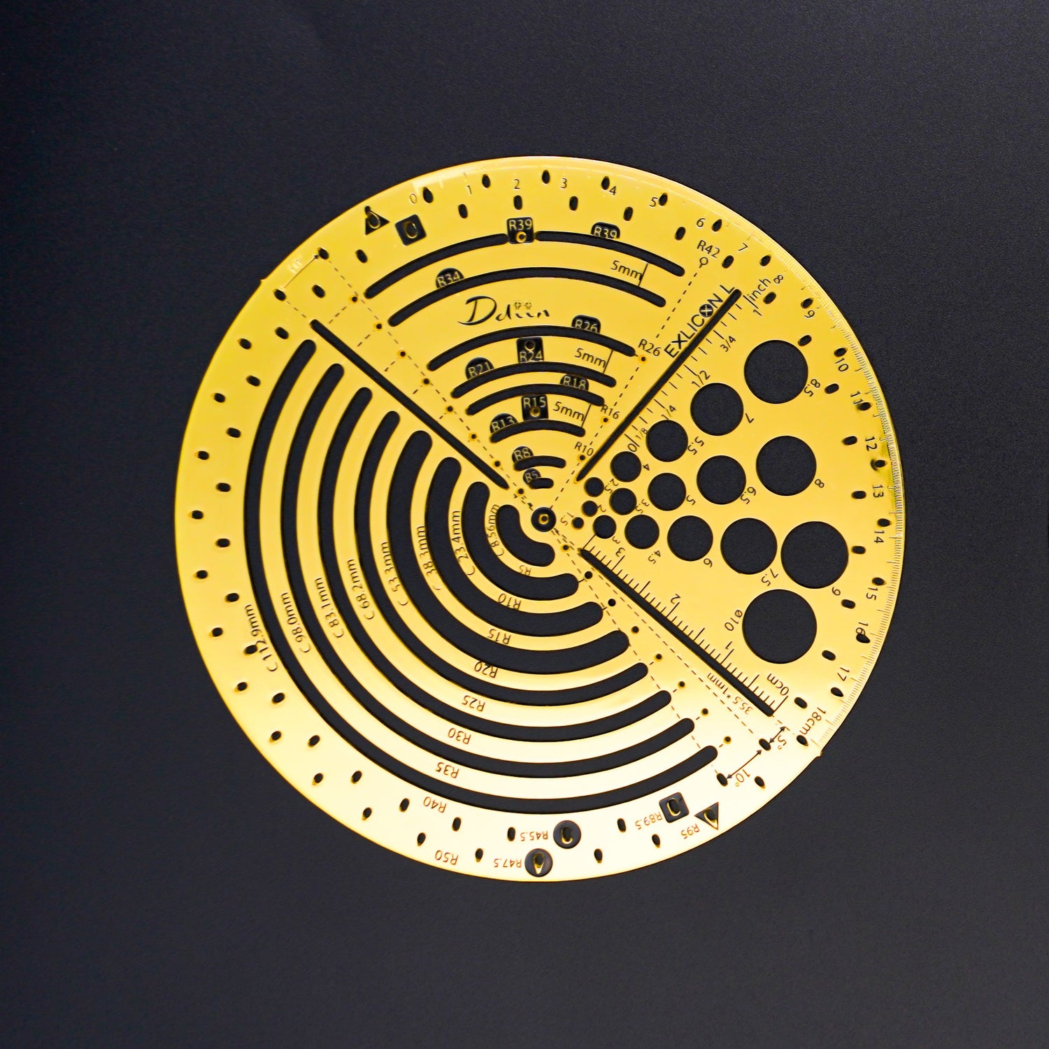 Exlicon L Brass- Precision Golden Ratio Tool Set for Art and Geometry