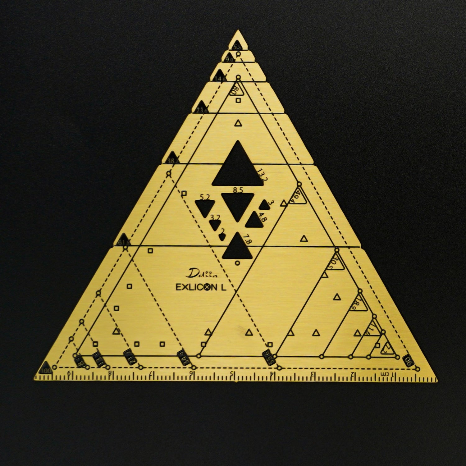 Exlicon L Brass- Precision Golden Ratio Tool Set for Art and Geometry