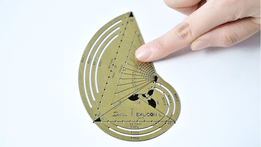 Exlicon L - Brass TG Tool -Precision Golden Ratio Ruler for Art and Geometry