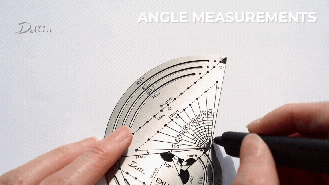 Exlicon L - TG Tool & Mini TG Stainless Steel Stencil kit for Golden Ratio Drawing