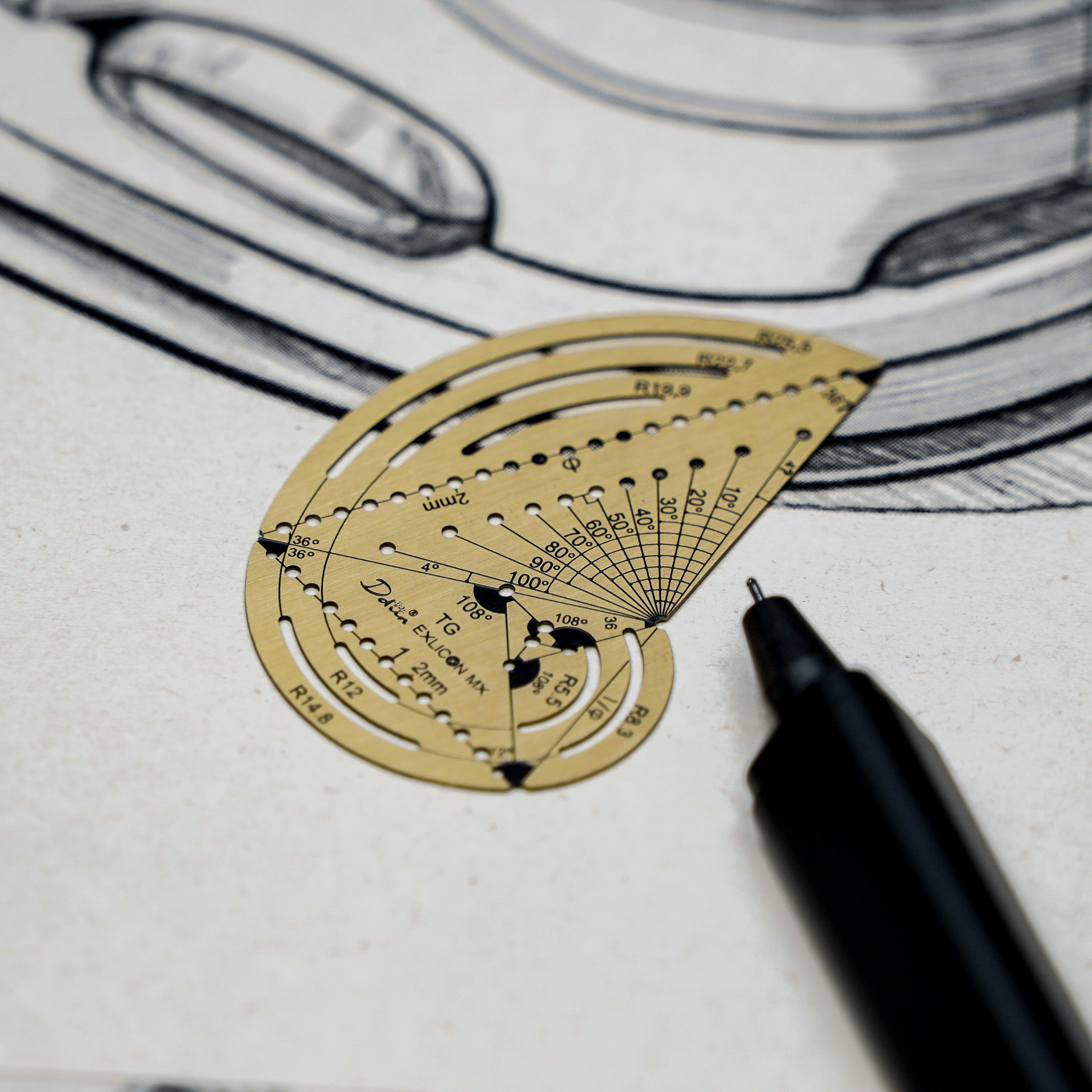 Mini TG Brass Disc draw golden ratio tool