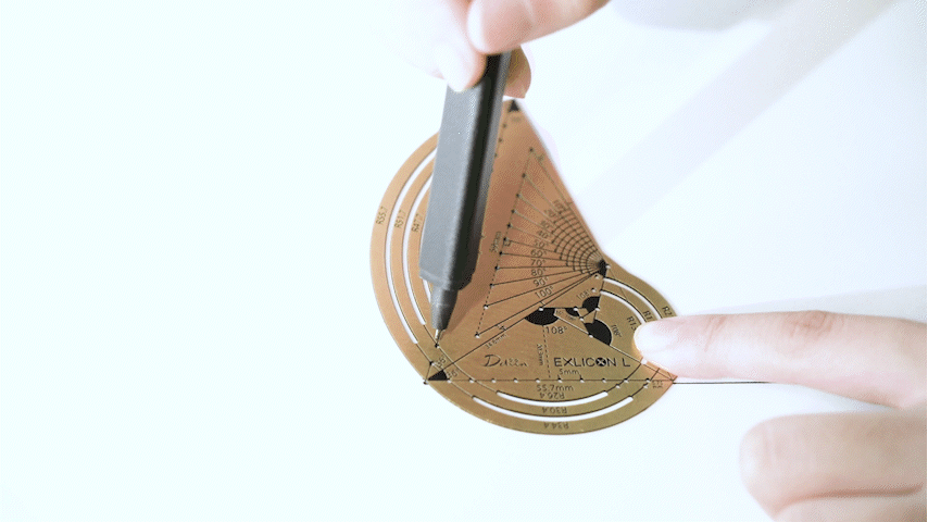 Exlicon L - Brass TG Tool -Precision Golden Ratio Ruler for Art and Geometry