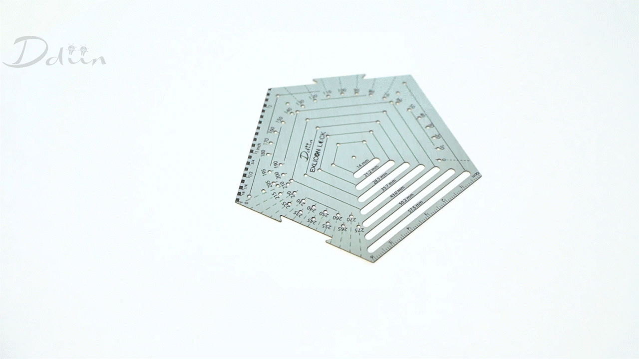 Exlicon Lock Brass Tool Mini Pentagon Ruler