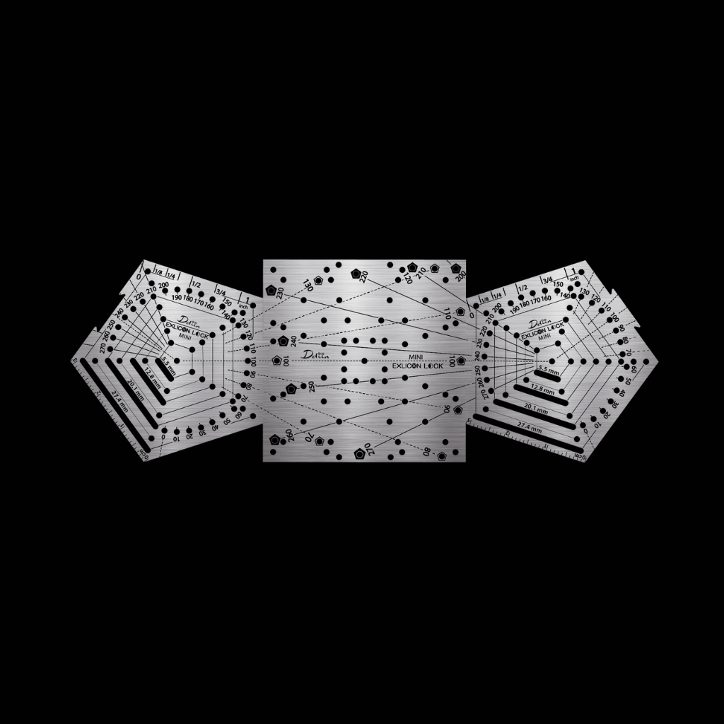 Mini Exlicon Lock Stainless Steel Tool Ruler Set
