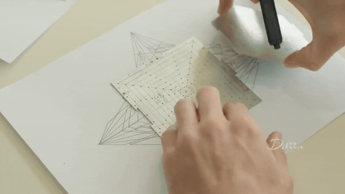 Exlicon Lock- Stainless Steel Drawing Tool Set & Leather Pouch