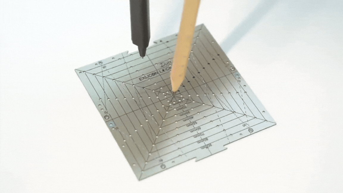 Exlicon Lock- Stainless Steel Drawing Tool Set & Leather Pouch