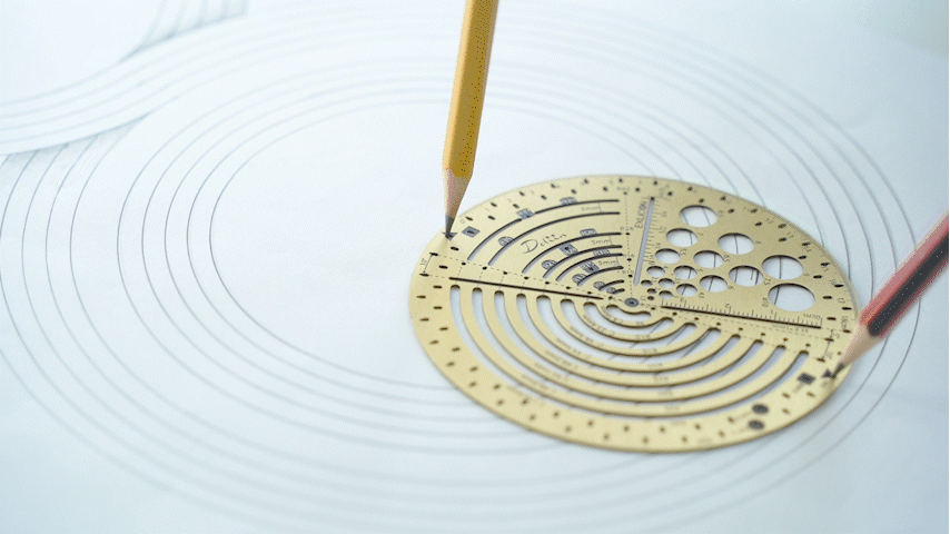Exlicon L Brass Circle Tool &amp; Mini Fisheye Stencil Kit