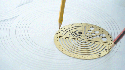 Exlicon L Brass Circle Tool &amp; Mini Fisheye Stencil Kit