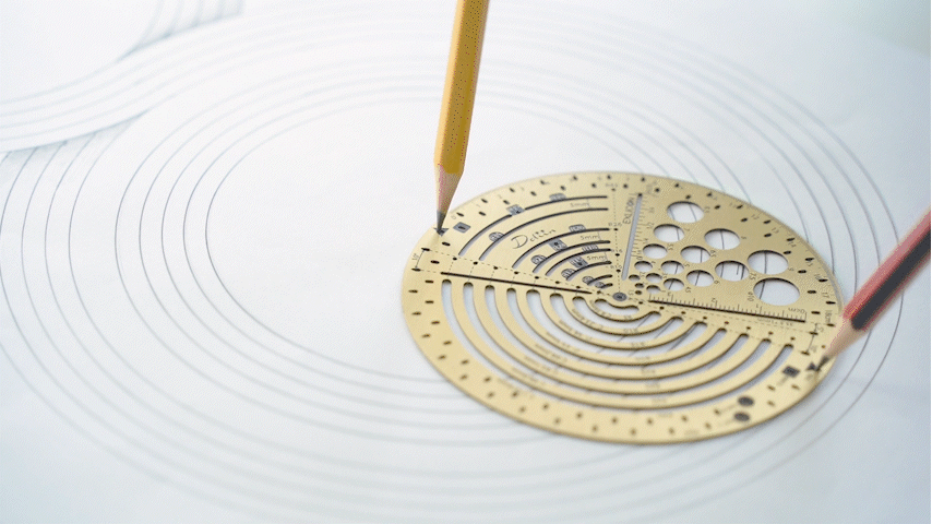 Exlicon L Brass Circle Tool &amp; Mini Fisheye Stencil Kit