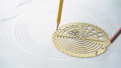 Exlicon L Brass Circle Tool &amp; Mini Fisheye Stencil Kit