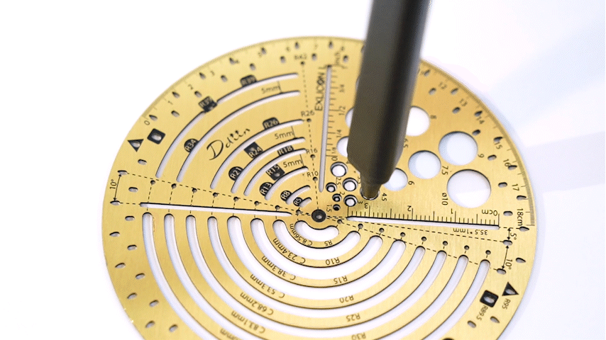 Exlicon L Brass Circle Tool &amp; Mini Fisheye Stencil Kit