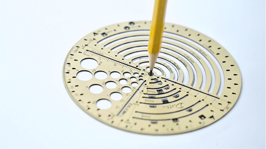 Exlicon L Brass Circle Tool &amp; Mini Fisheye Stencil Kit
