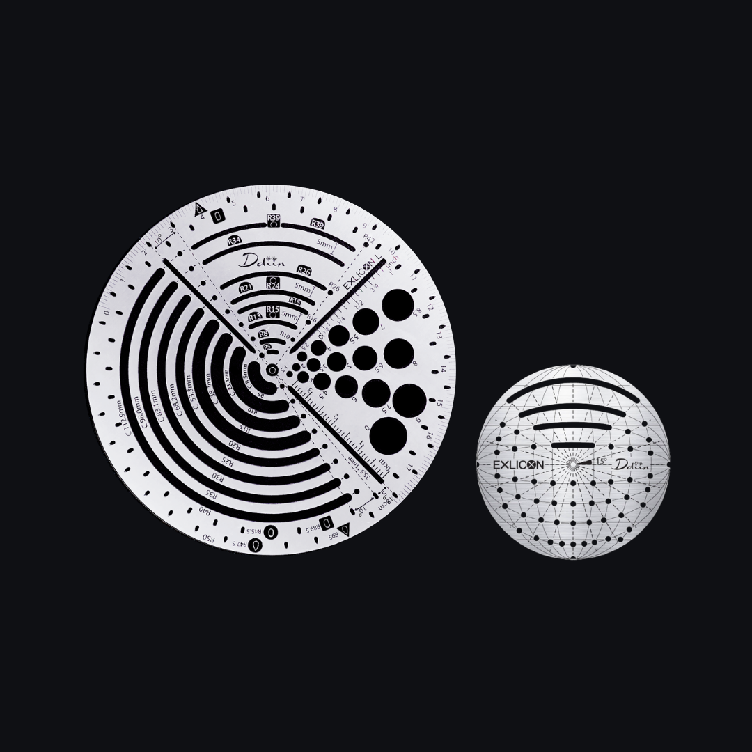 Exlicon L Circle Tool &amp; Mini Fisheye Stainless Steel Stencil Kit
