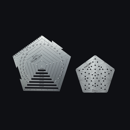 Exlicon Lock Pentagon Tool &amp; Small Star Disc Stainless Steel Ruler Stencil Kit