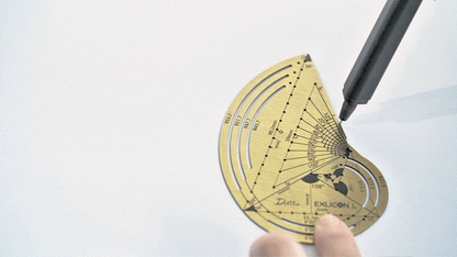 Exlicon L Brass- Precision Golden Ratio Tool Set for Art and Geometry