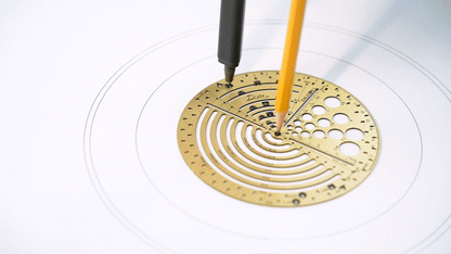 Exlicon L - Brass Circle Tool Precision Golden Ratio Ruler for Art and Geometry