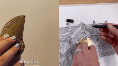 Exlicon L - Brass TG Tool -Precision Golden Ratio Ruler for Art and Geometry