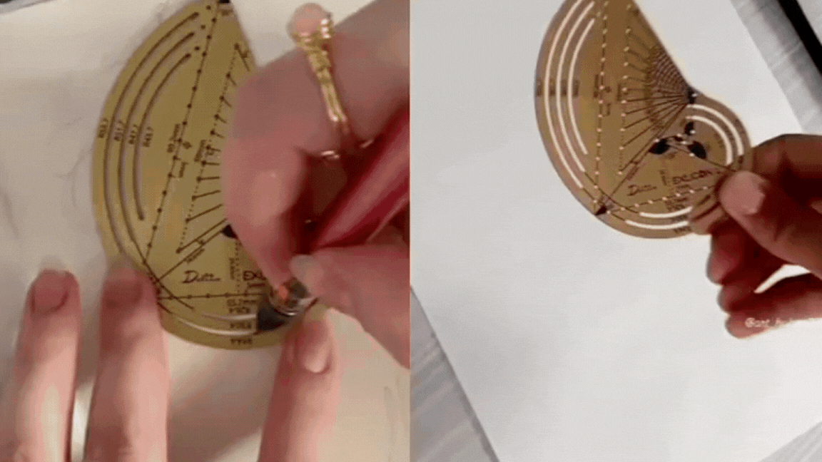 Exlicon L - Brass TG Tool -Precision Golden Ratio Ruler for Art and Geometry