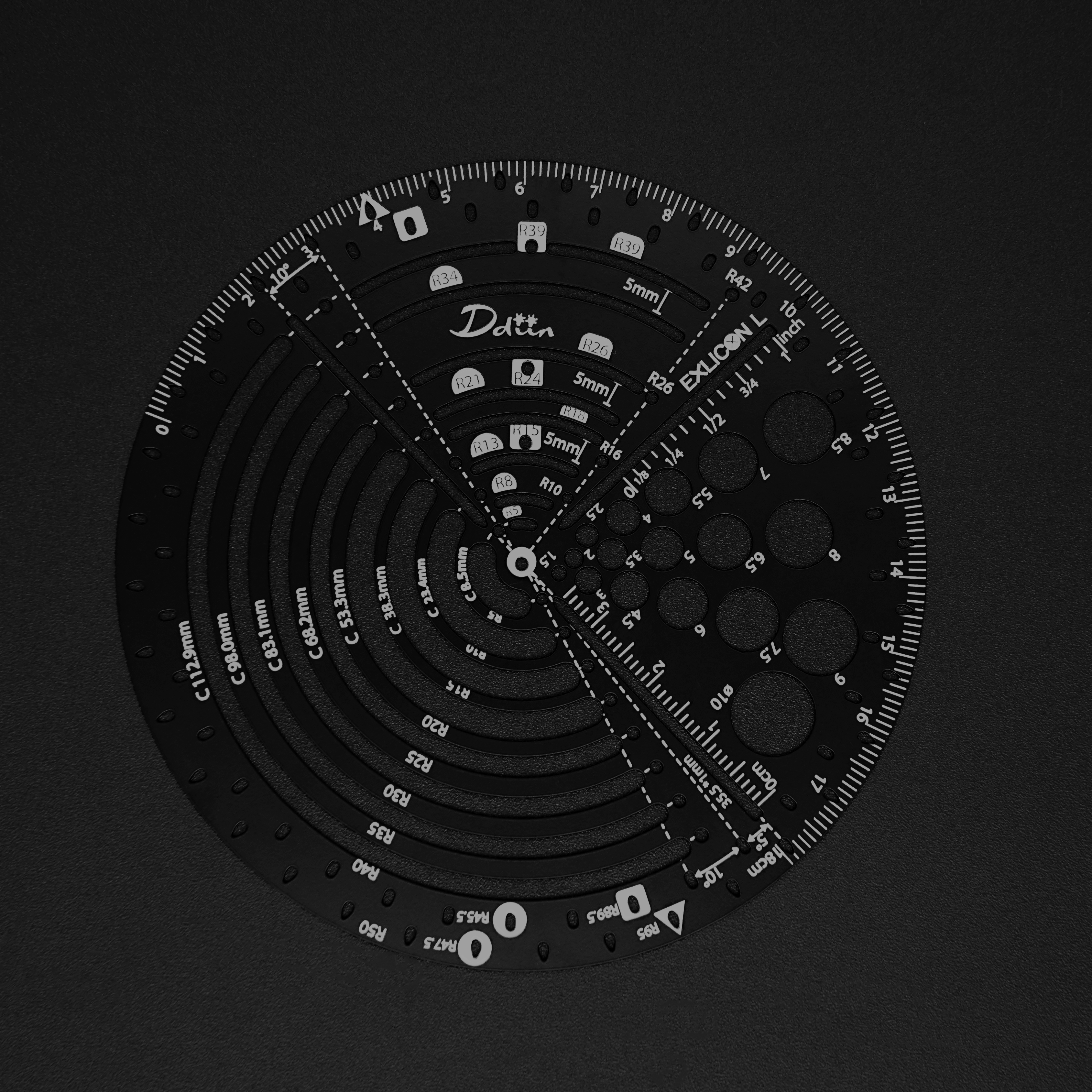 Exlicon L Black Circle Tool Precision Golden Ratio Tool for Illustration, Accuracy, Drafting