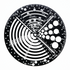 Black circular ruler with measurement markings for perfect golden ratio on a white background