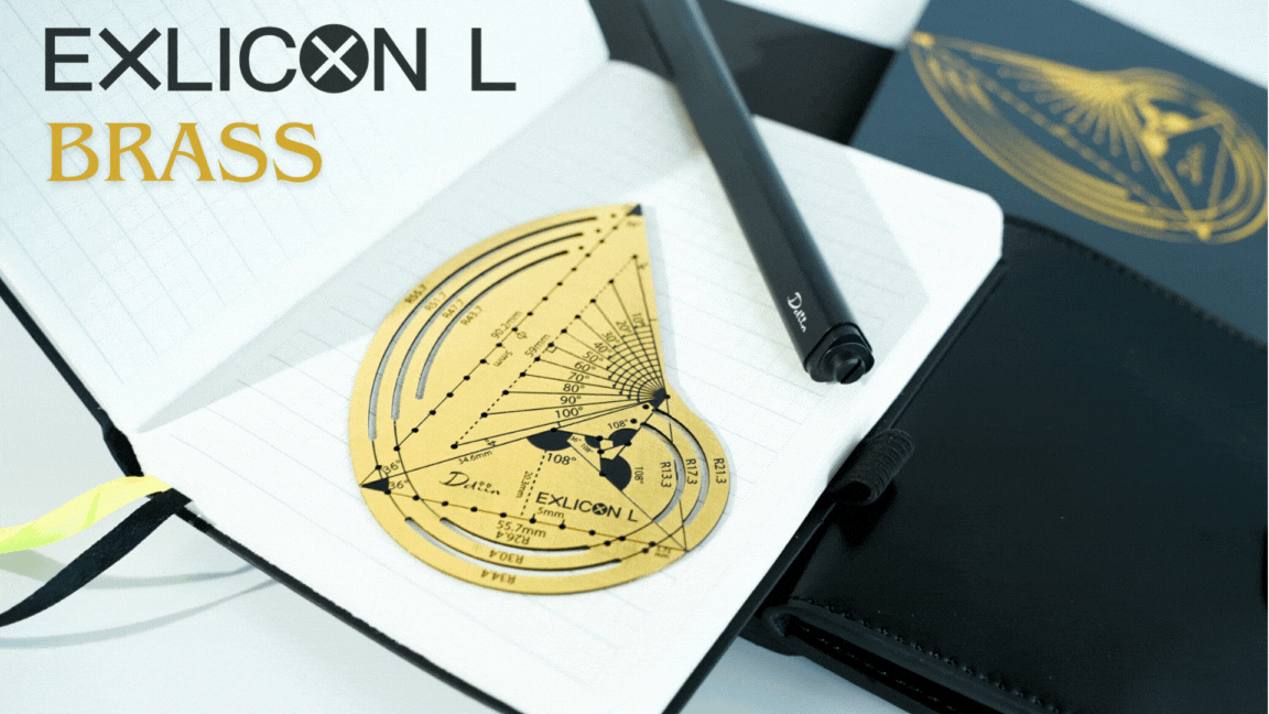 Exlicon L - TG Tool &amp; Mini TG Brass Stencil kit for Golden Ratio Art