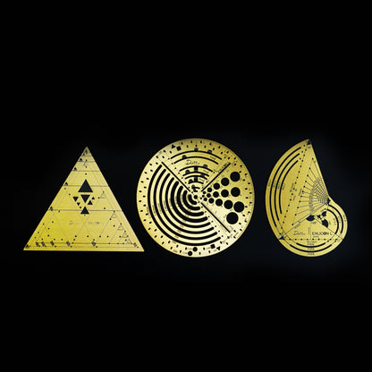 Exlicon L Brass- Precision Golden Ratio Tool Set for Art and Geometry