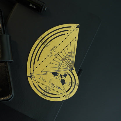 Exlicon L - Brass TG Tool -Precision Golden Ratio Ruler for Art and Geometry