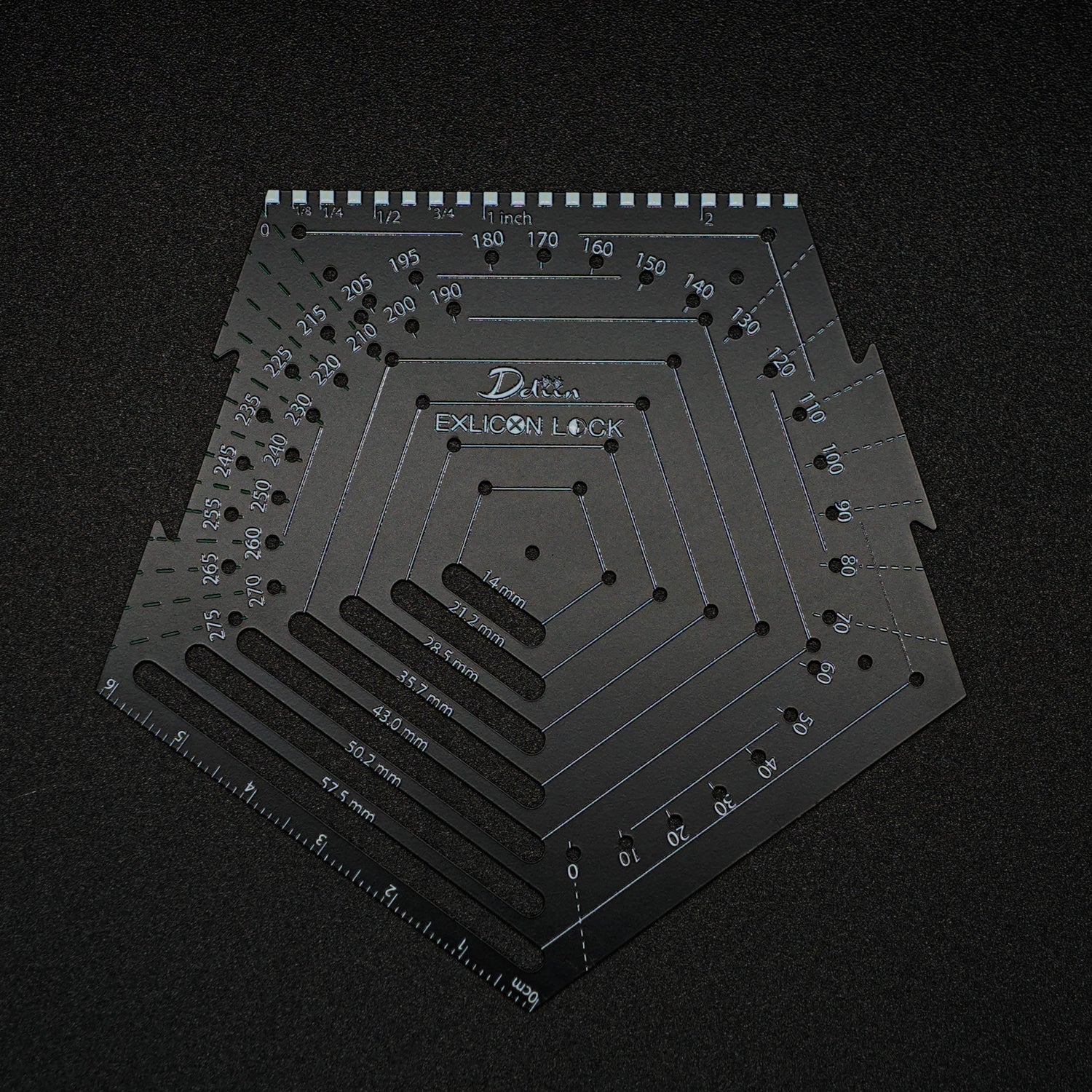 Black pentagon tool on a black background