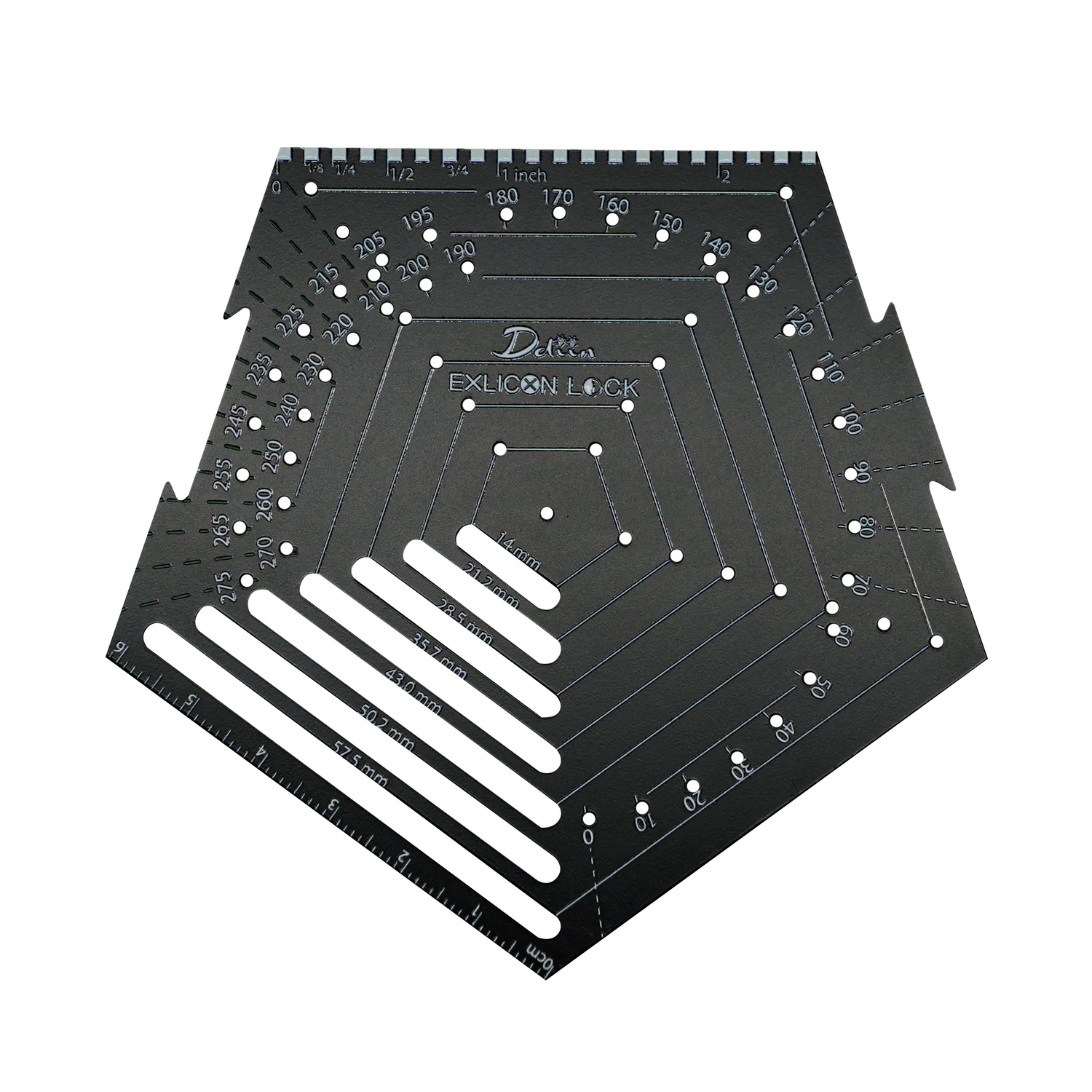 Black pentagon tool on a white background