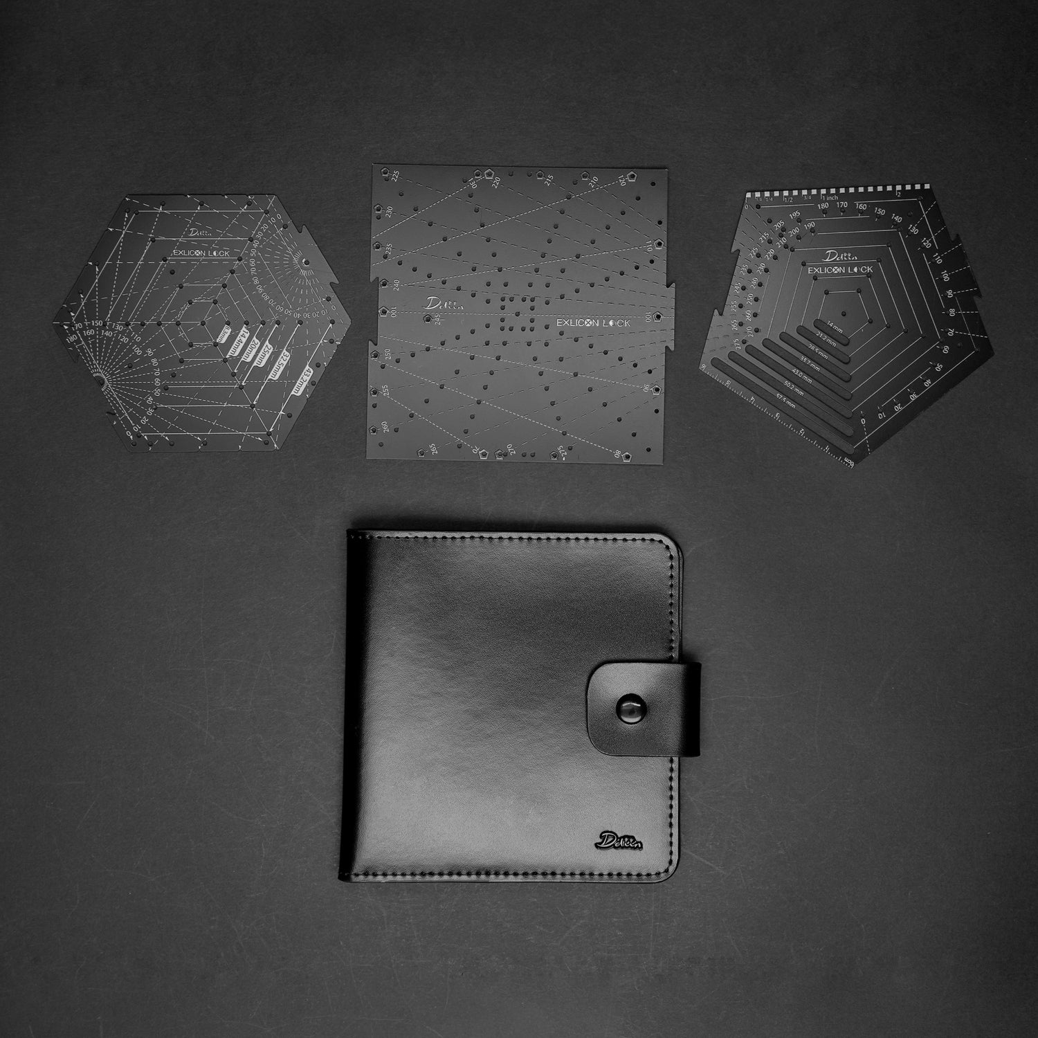 Exlicon Lock Black - Perspective Tool Set with Leather Pouch Bundle