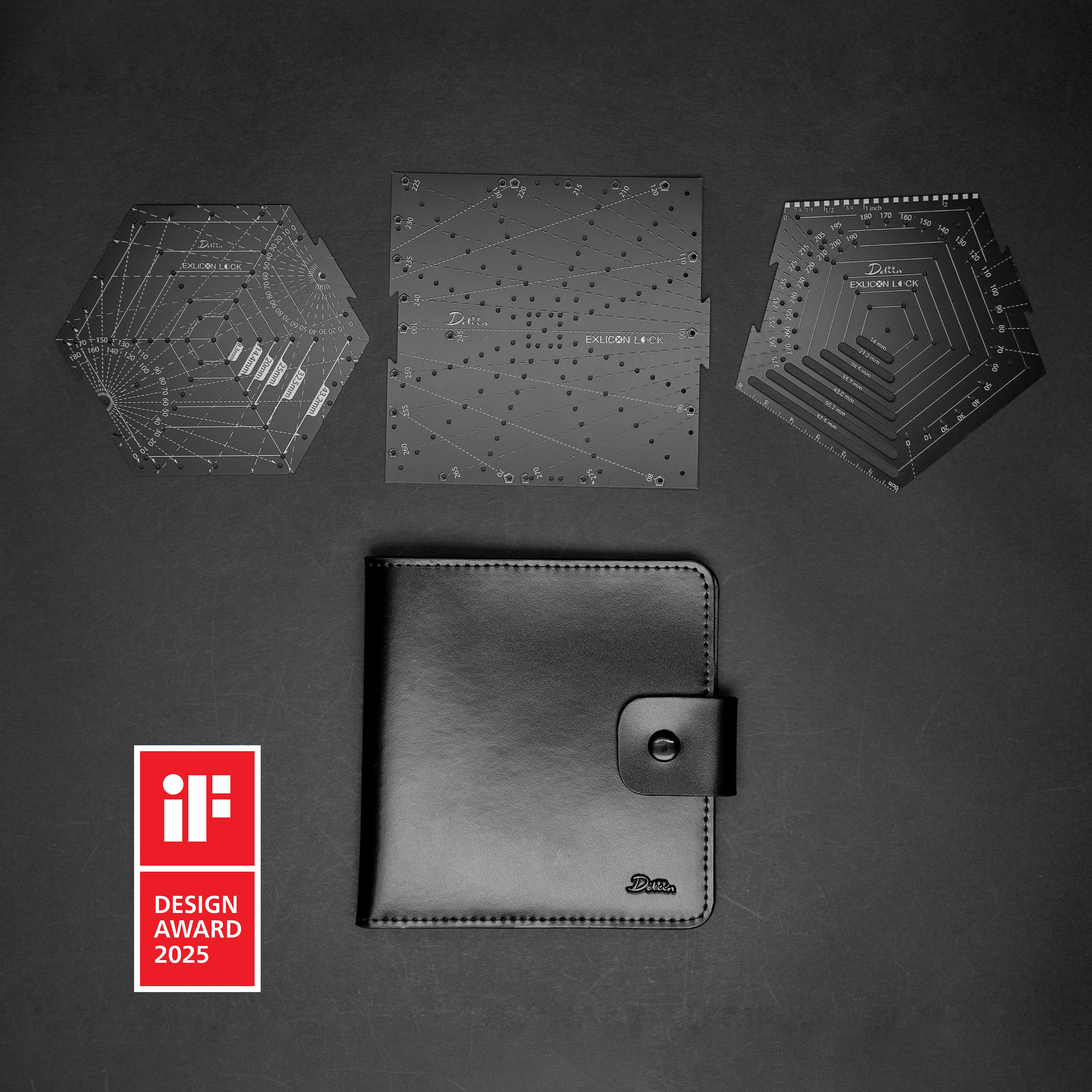 Exlicon Lock Black - Perspective Tool Set with Leather Pouch Bundle