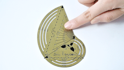 Exlicon L - Brass TG Tool -Precision Golden Ratio Ruler for Art and Geometry