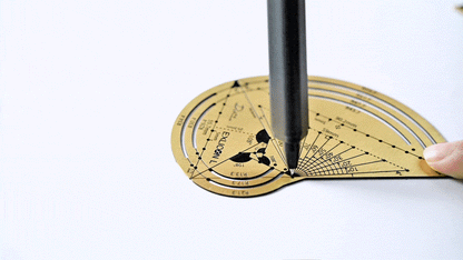 Exlicon L - Brass Triangle Tool- Precision Golden Ratio Ruler for Art and Geometry