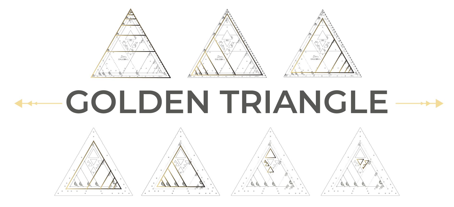 Exlicon L Triangle Tool- Precision Golden Ratio Tools for Art and Geometry