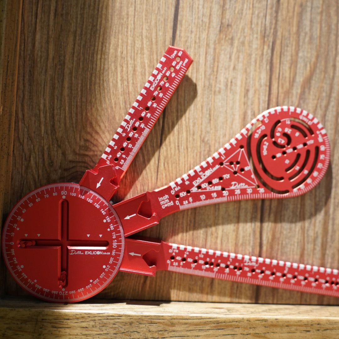 Exlicon-Ellipsen-Zeichenwerkzeug Aerospace Aluminium Combo B Rot