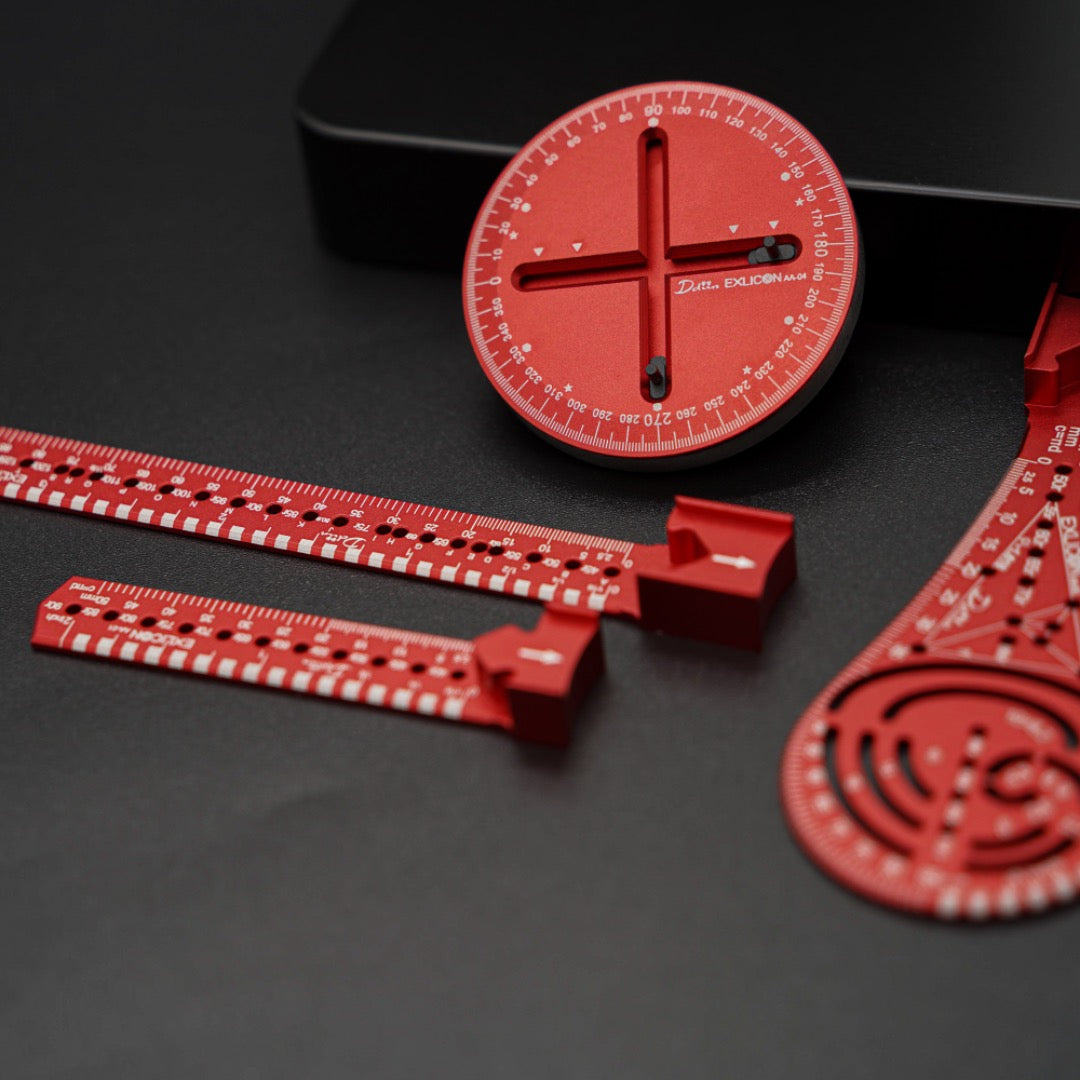 Exlicon-Ellipsen-Zeichenwerkzeug Aerospace Aluminium Combo B Rot