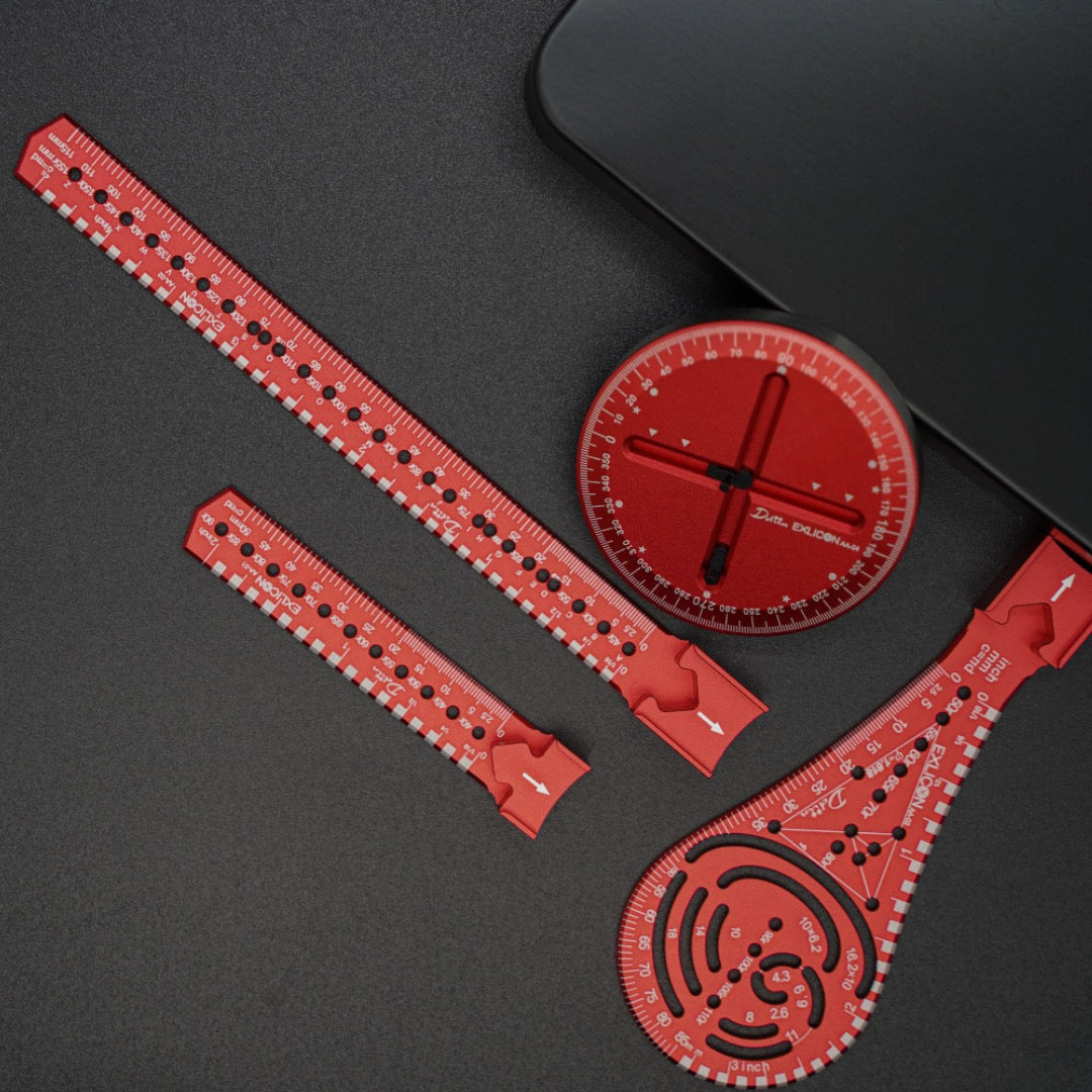 Exlicon-Ellipsen-Zeichenwerkzeug Aerospace Aluminium Combo B Rot