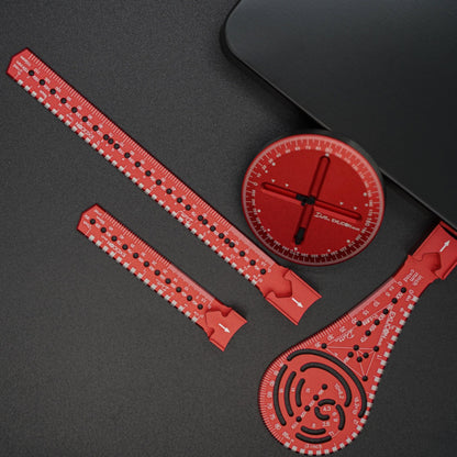 Exlicon-Ellipsen-Zeichenwerkzeug Aerospace Aluminium Combo B Rot