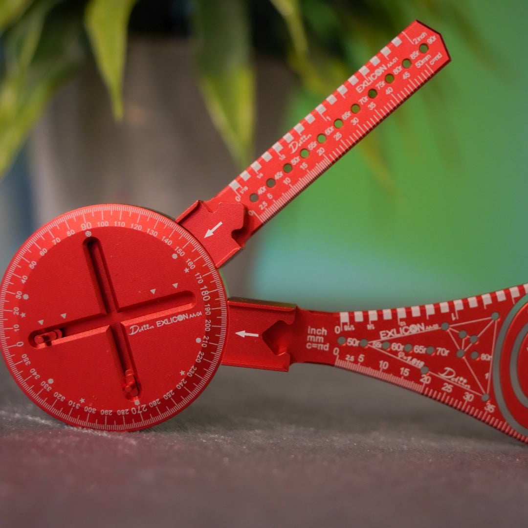 Exlicon-Ellipsen-Zeichenwerkzeug Aerospace Aluminium Combo B Rot