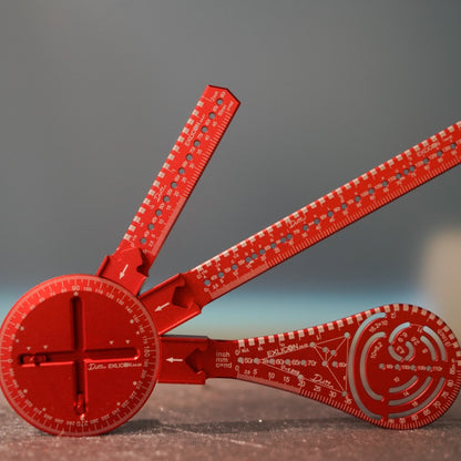 Exlicon-Ellipsen-Zeichenwerkzeug Aerospace Aluminium Combo B Rot