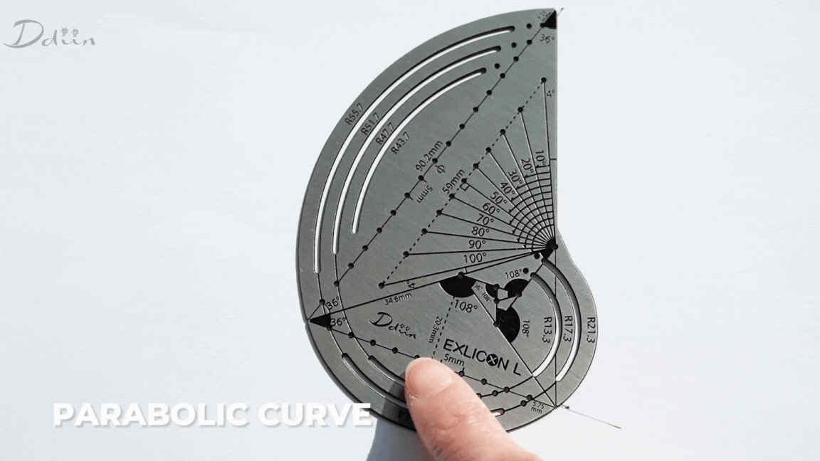 Exlicon L - TG Tool -Precision Golden Ratio Stencil for Art and Geometry