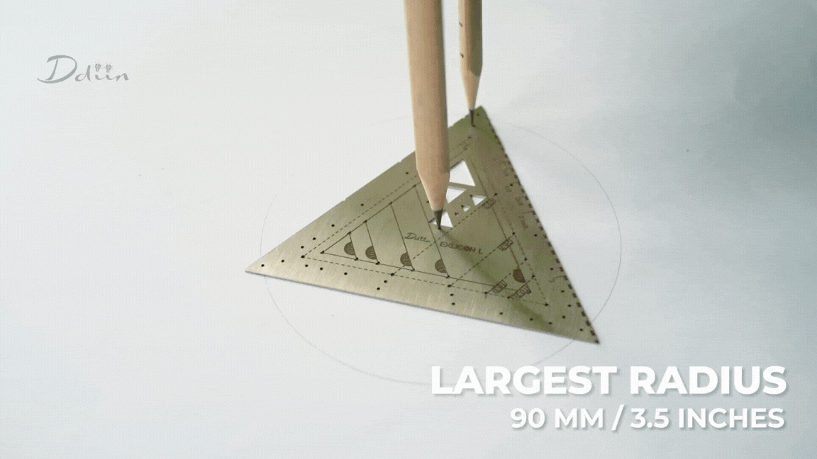 Exlicon L - Brass Triangle Tool- Precision Golden Ratio Ruler for Art and Geometry